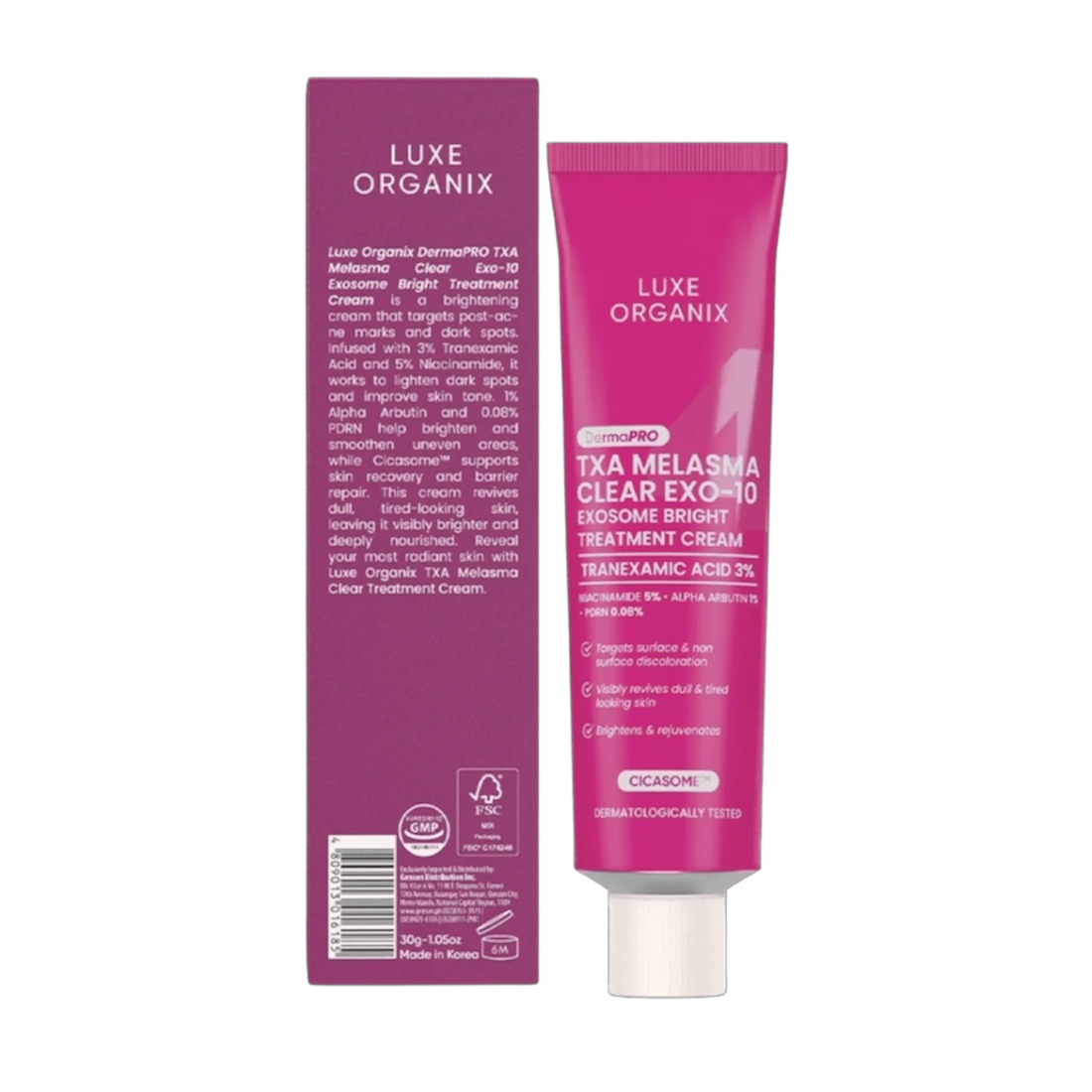 Luxe Organix TXA Melasma Clear Exo-10 Exosome Bright Treatment Cream (30gm)