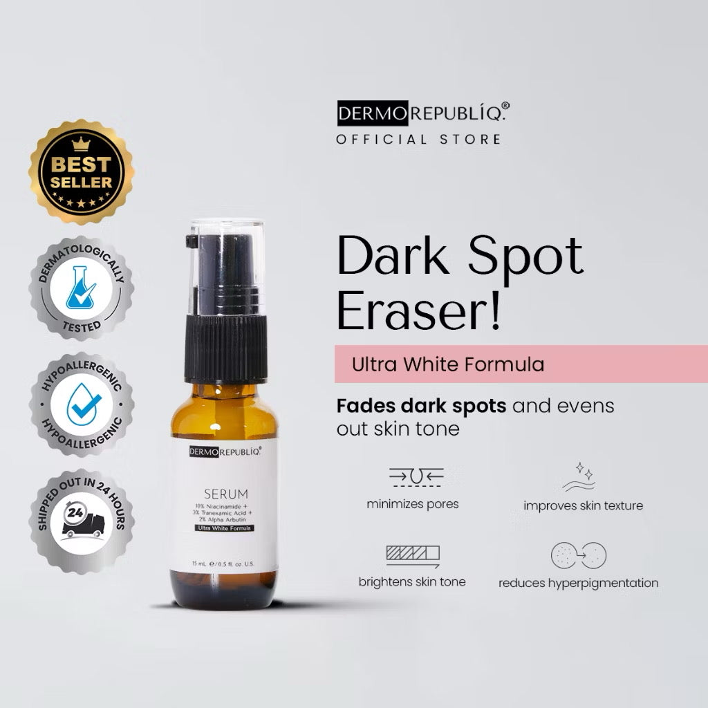 Dermorepubliq 5% Niacinamide + 3% Tranexamic Acid + 2% Alpha Arbutin Ultra White Serum (30ml)