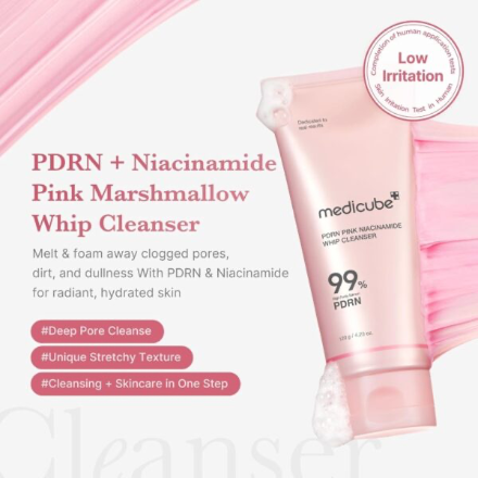 Medicube PDRN Pink Niacinamide Whip Cleanser (120gm)