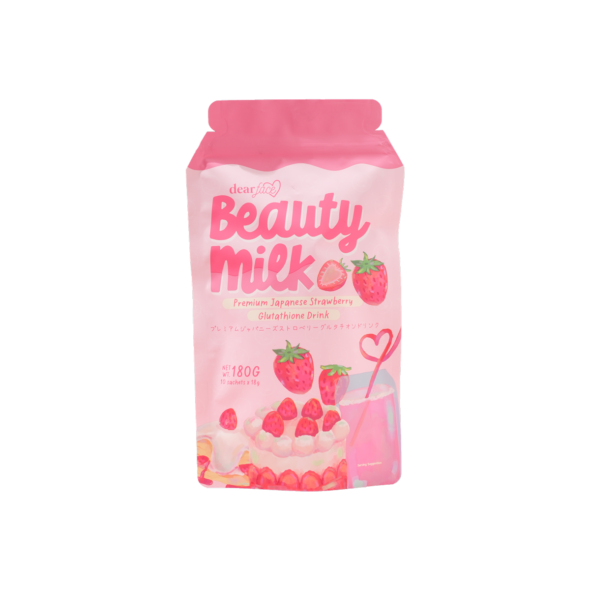 Dear Face Beauty Milk Strawberry Glutathione Drink Da Beauty Fashion NZ Dear Face Beauty Milk Strawberry Glutathione Drink Da Beauty Fashion NZ