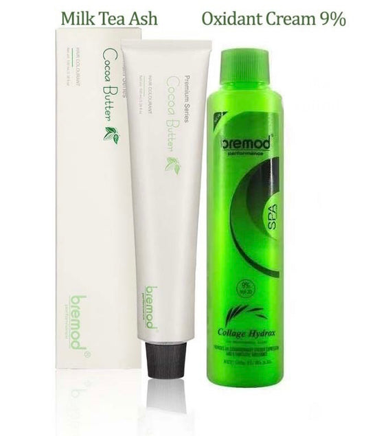 Bremod Milk Tea Ash Hair Color 8.17 + 12% Oxidiser (Set)