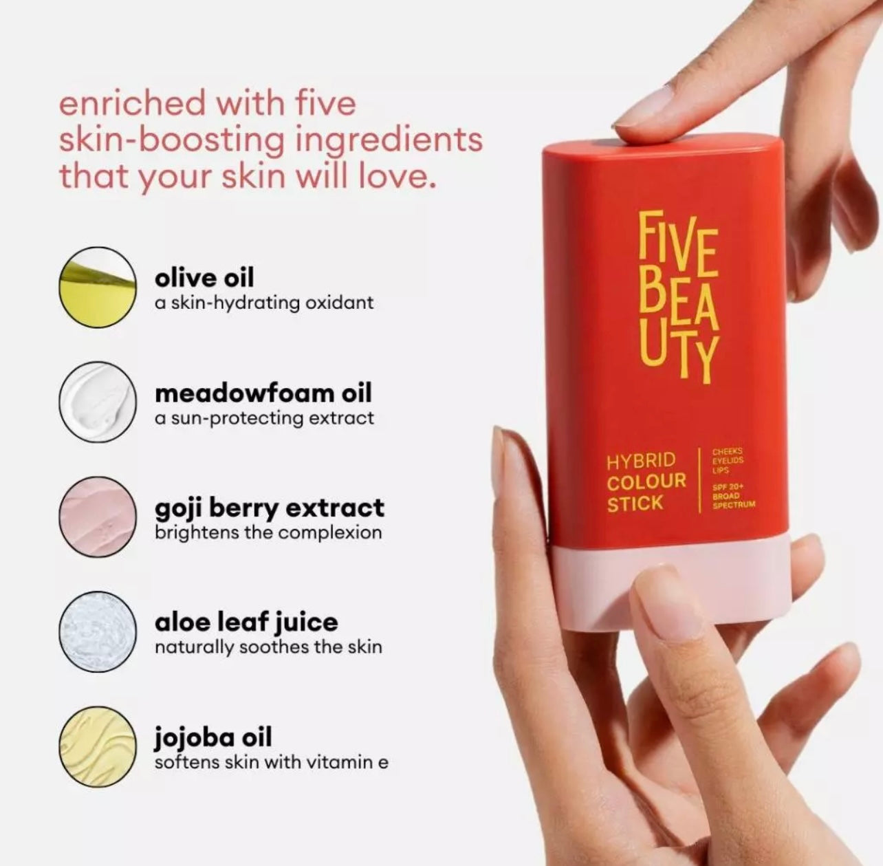 Five Beauty Hybrid Colour Stick Blush (20gm)