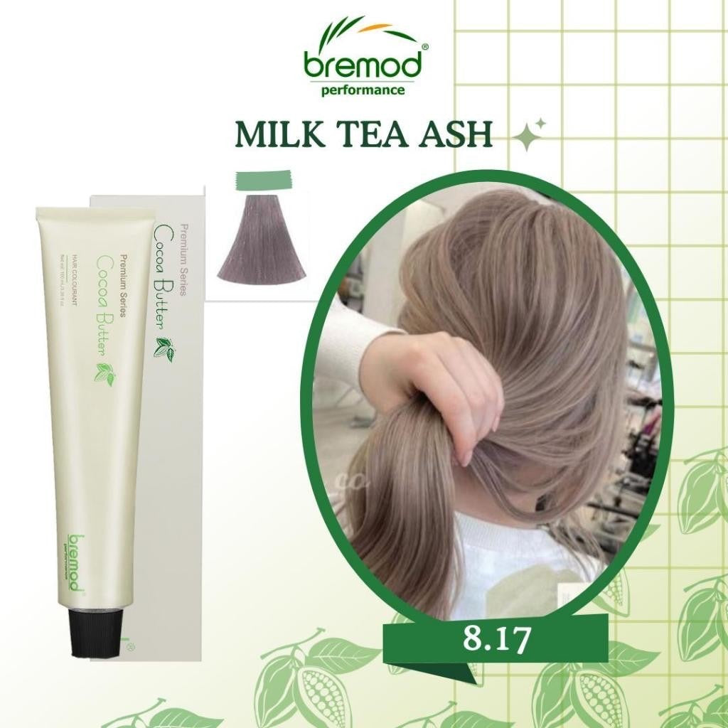 Bremod Milk Tea Ash Hair Color 8.17 + 12% Oxidiser (Set)