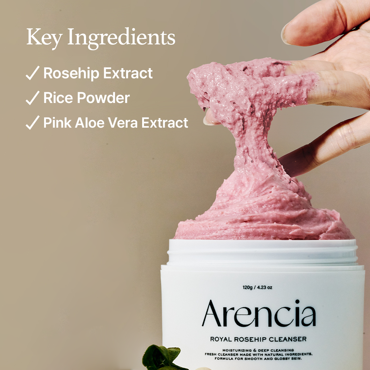 Arencia Fresh Rosehip Rice Mochi Cleanser (120gm)