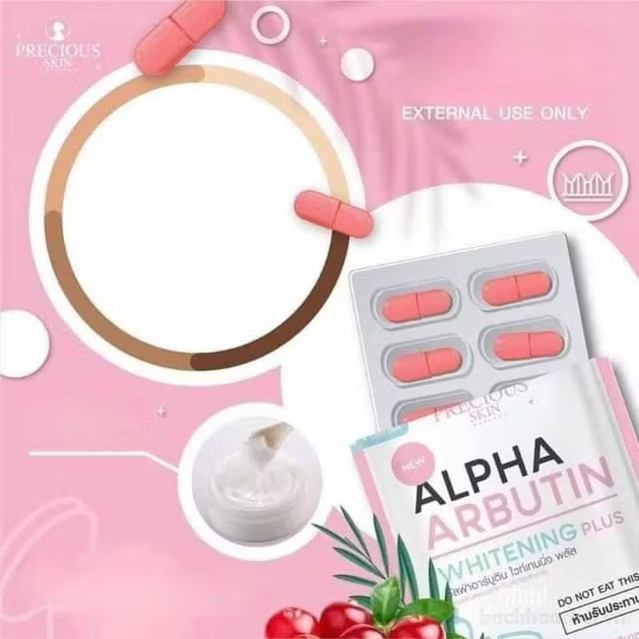 Precious Skin Alpha Arbutin Whitening Plus Powder 10pcs (Do Not Eat, mix with Body Lotion or Body Cream)