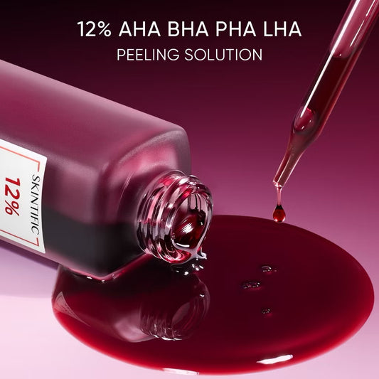 Skintific 12% AHA BHA PHA LHA Peeling Solution Serum (30ml)