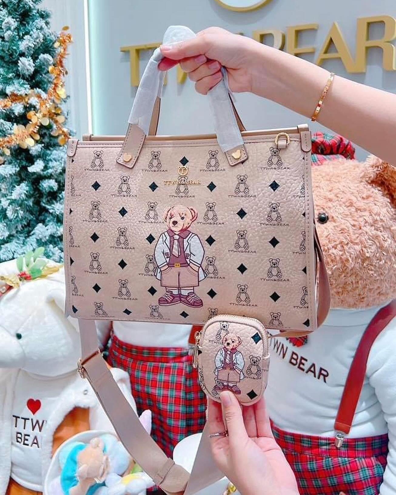 TTWN BEAR Medium Tote Bag with Sling Da Beauty Fashion NZ