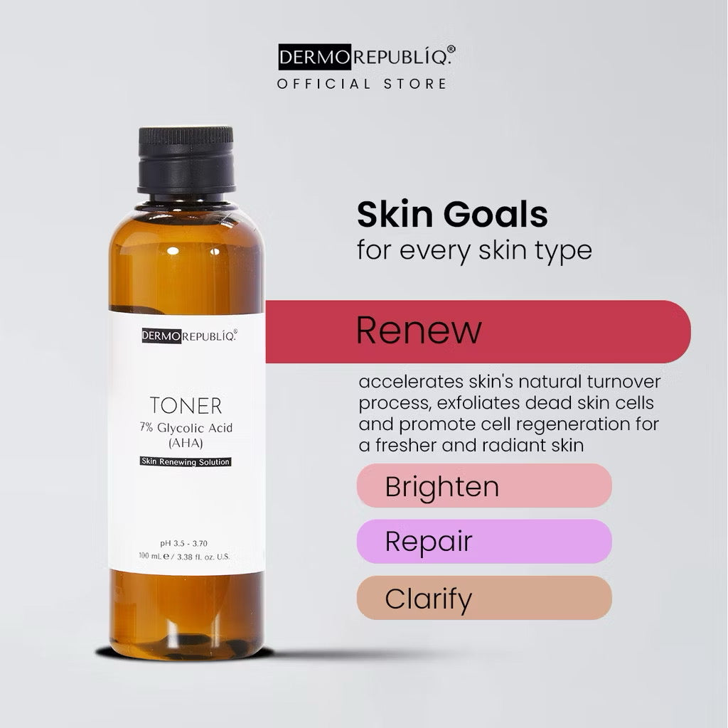 Dermorepubliq 7% Glycolic Acid (AHA) Skin Renewing Solution (100ml)
