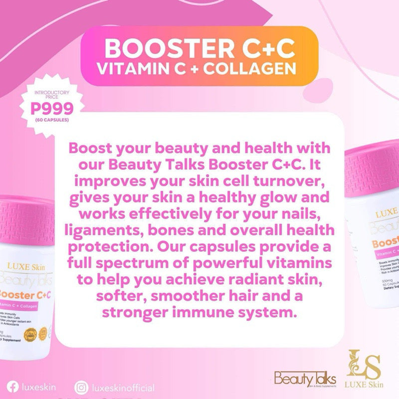Luxe Skin Beauty Talks Booster C+C Vitamin C + Collagen (60caps)