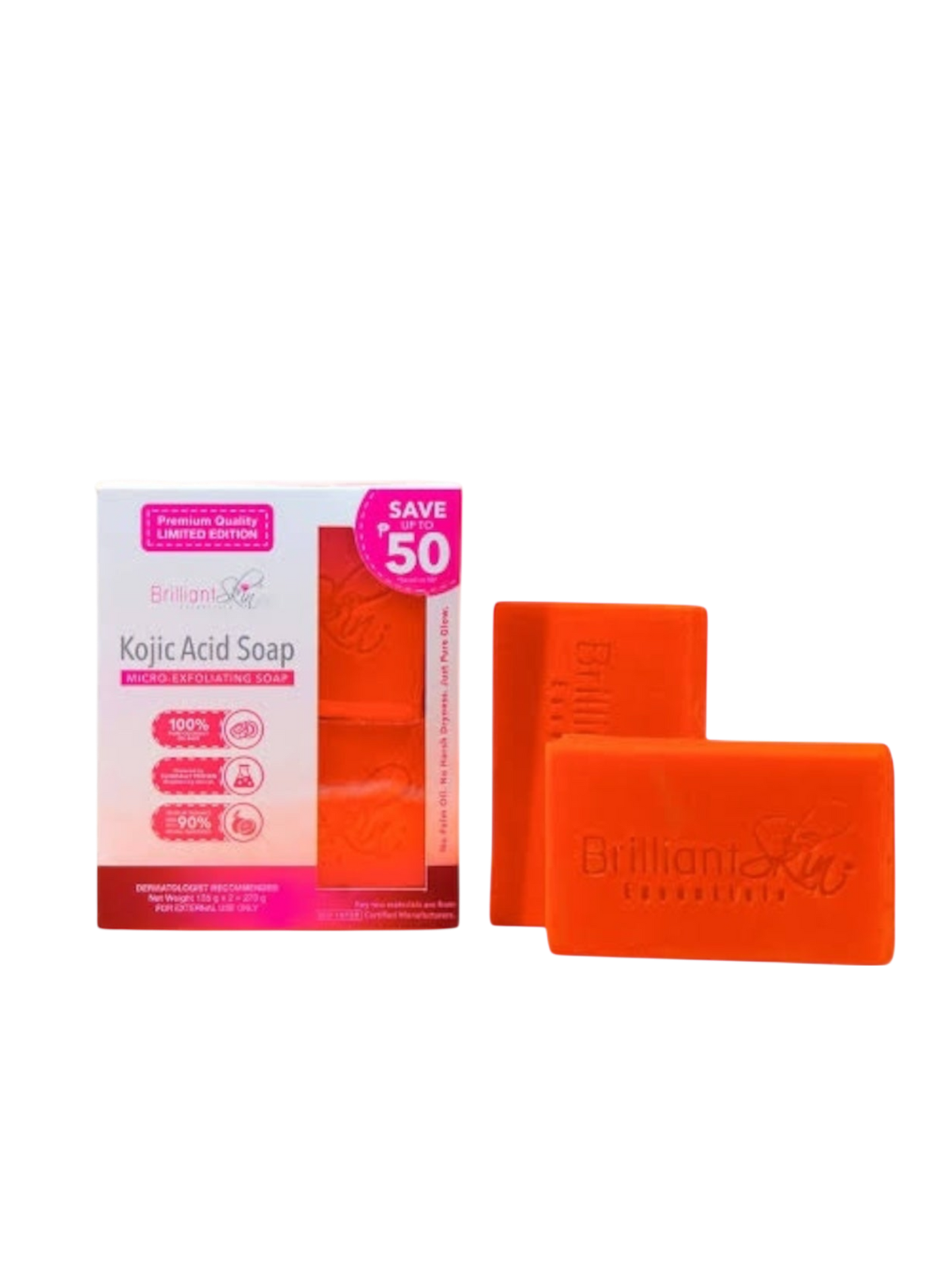 Brilliant Skin Kojic Acid Micro Exfoliating Soap (270gmx2)