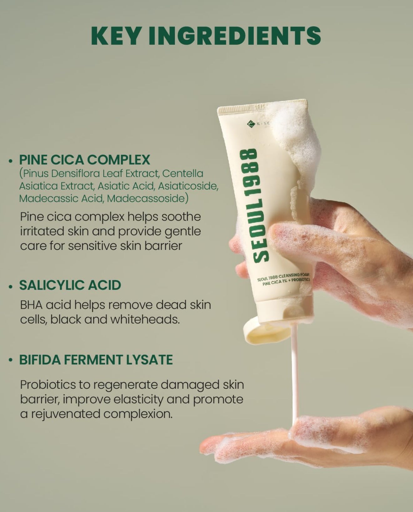K-SECRET Seoul 1988 Cleansing Foam Fine Cica 1% + Probiotics (150ml)