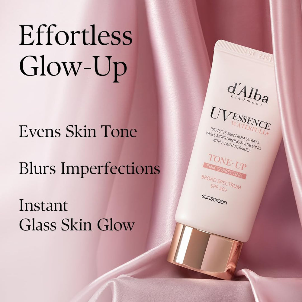 d Alba UV Essence Waterfull + Tone Up Pink Correcting Broad Spectrum SPF50+