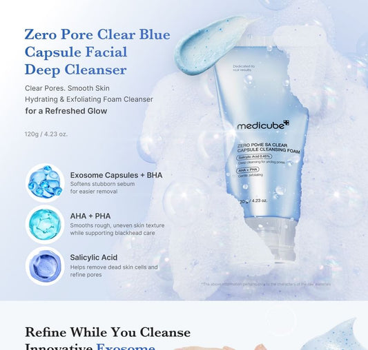 Medicube Zero Pore SA Clear Capsule Cleansing Foam (120gm)