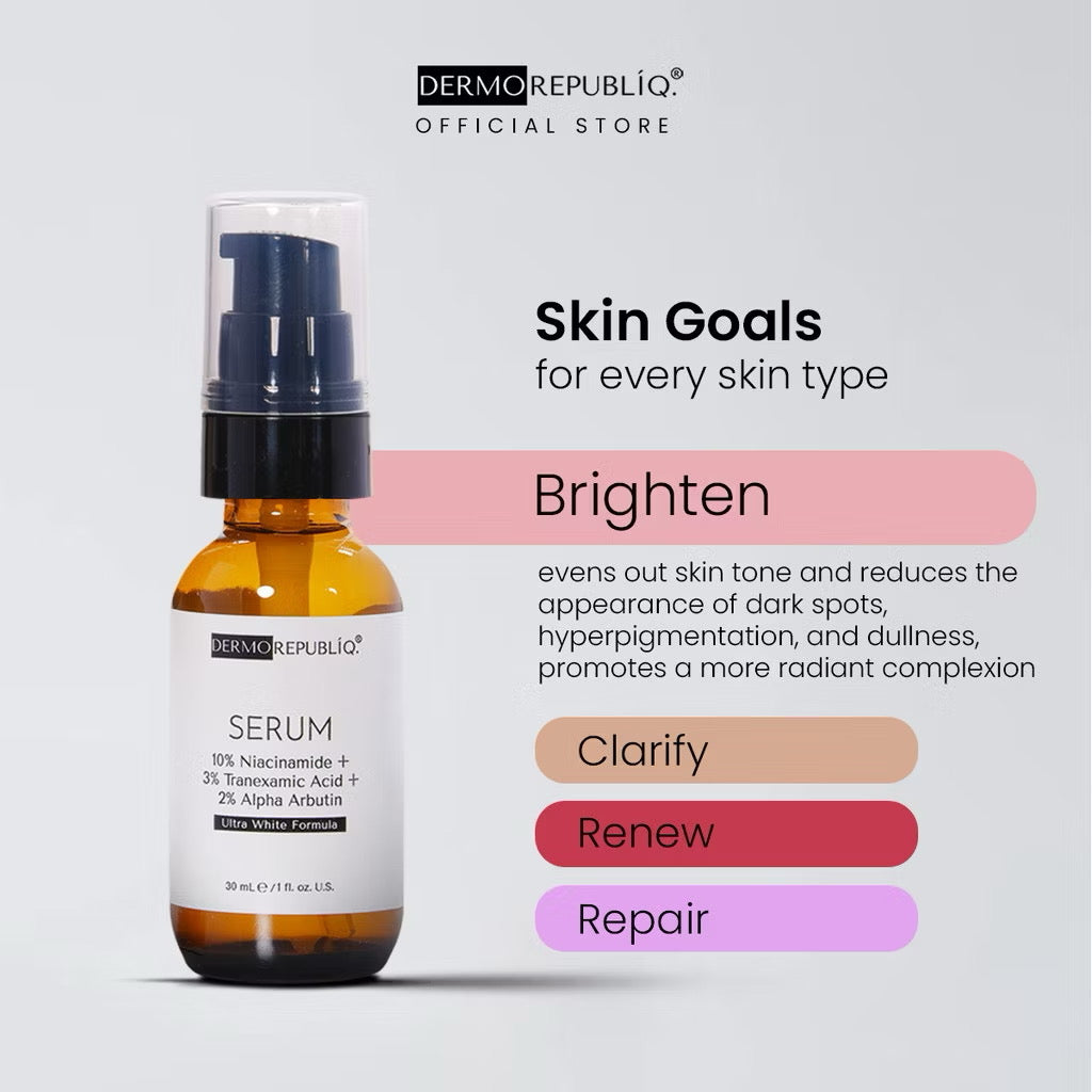 Dermorepubliq 5% Niacinamide + 3% Tranexamic Acid + 2% Alpha Arbutin Ultra White Serum (30ml)