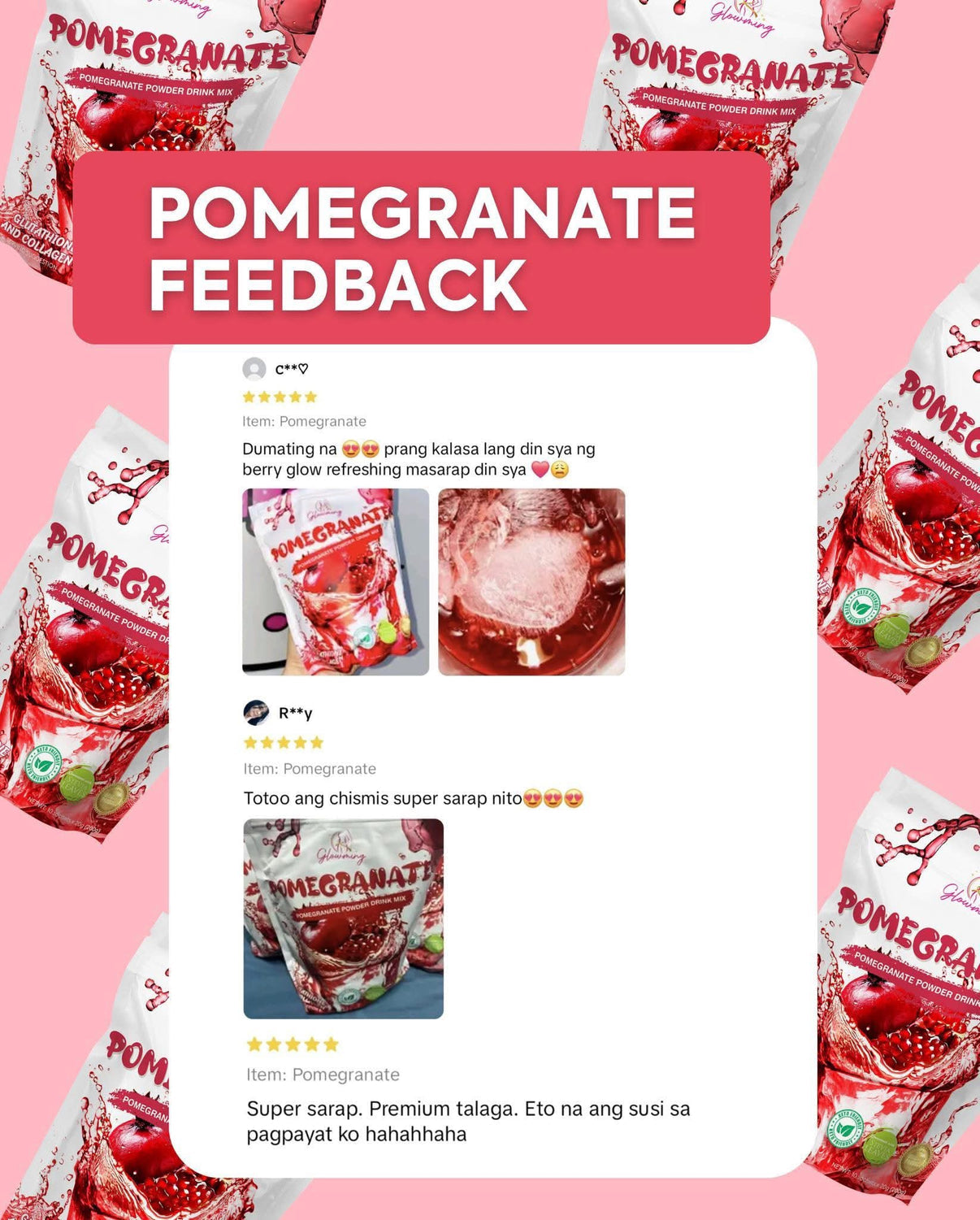 Glowming Shape Pomegranate Powder Drink Mix by Cris Cosmetics