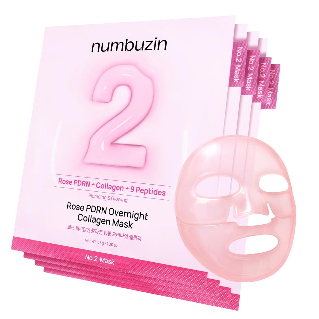 Numbuzin Rose PDRN Overnight Collagen Mask (1pack/4pcs)