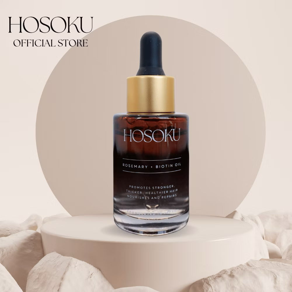 Hosoku Rosemary + Biotin Oil (Hair Growth Oil – Strengthen, Thicken & Revive Thinning Hair / 30ml)