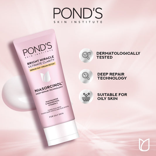 PONDS Bright Miracle Serum Day Cream Detox (40gm)