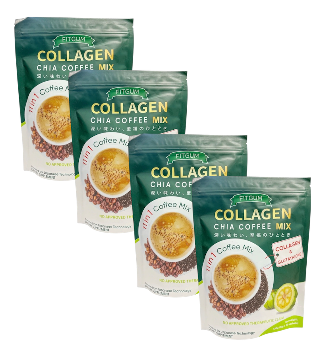 FITGUM Collagen Chia Coffee (Bundle of 4)