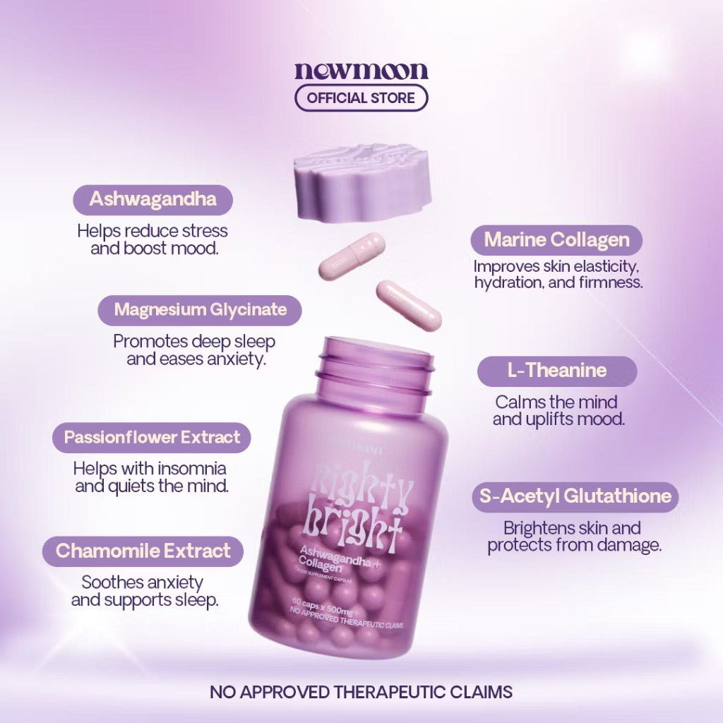 New Moon Nighty Bright Ashwagandha + Collagen (60caps)