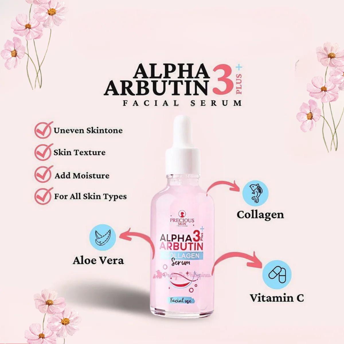 Precious Skin Alpha Arbutin 3Plus Collagen Facial Serum (50ml)