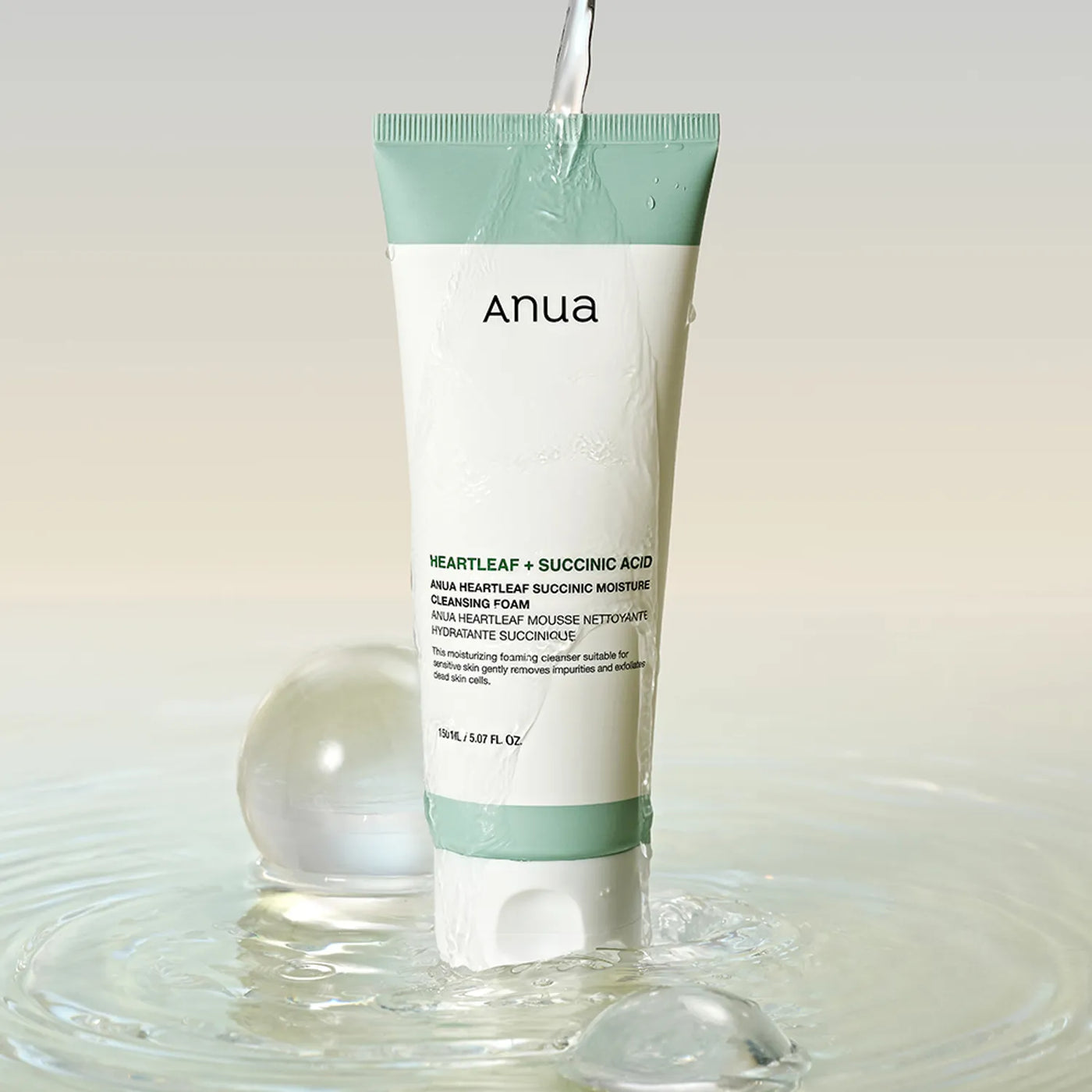 Anua Heartleaf + Succinic Acid Moisture Cleansing Foam (150ml)
