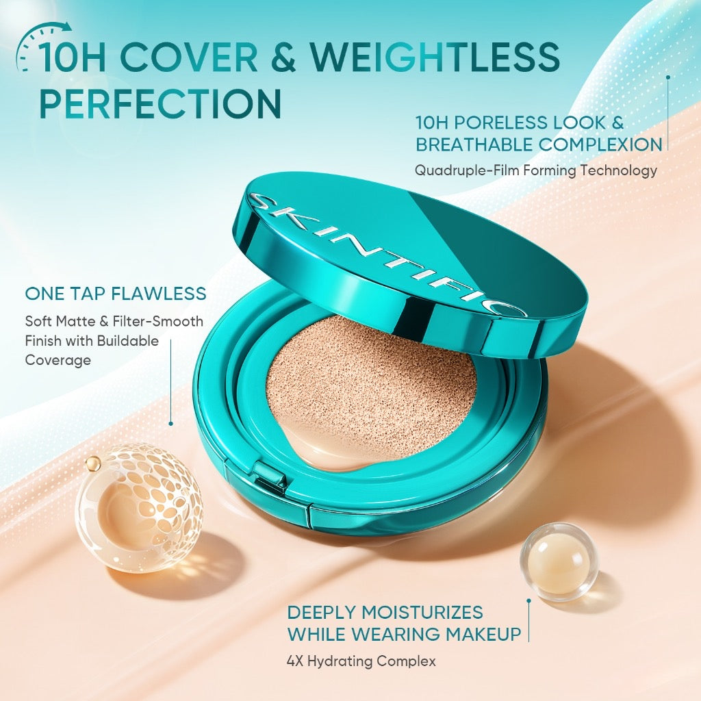 Skintific Perfect Stay Serum Matte Cushion Foundation SPF50 PA++++