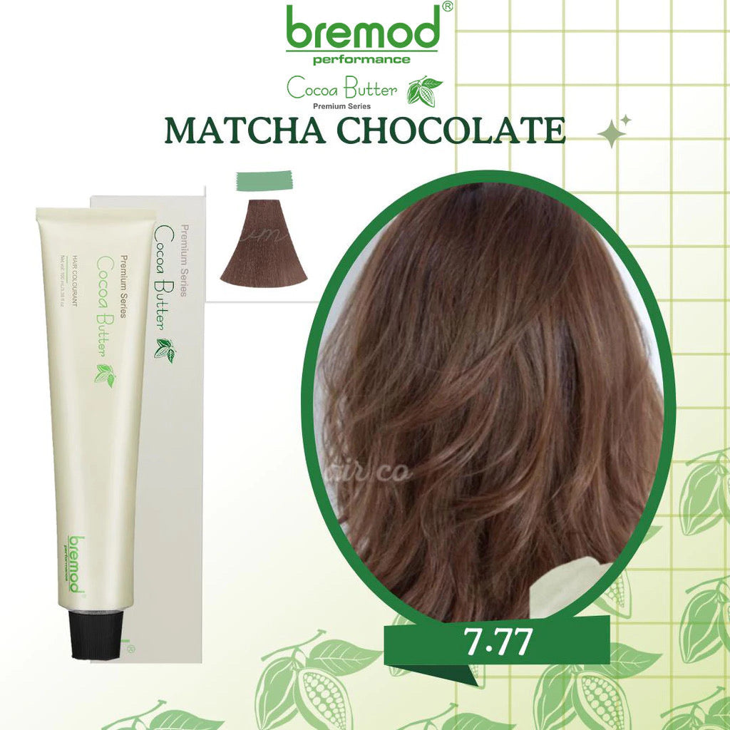 Bremod Matcha Chocolate Hair Color 7.77 + 12% Oxidiser (Set)