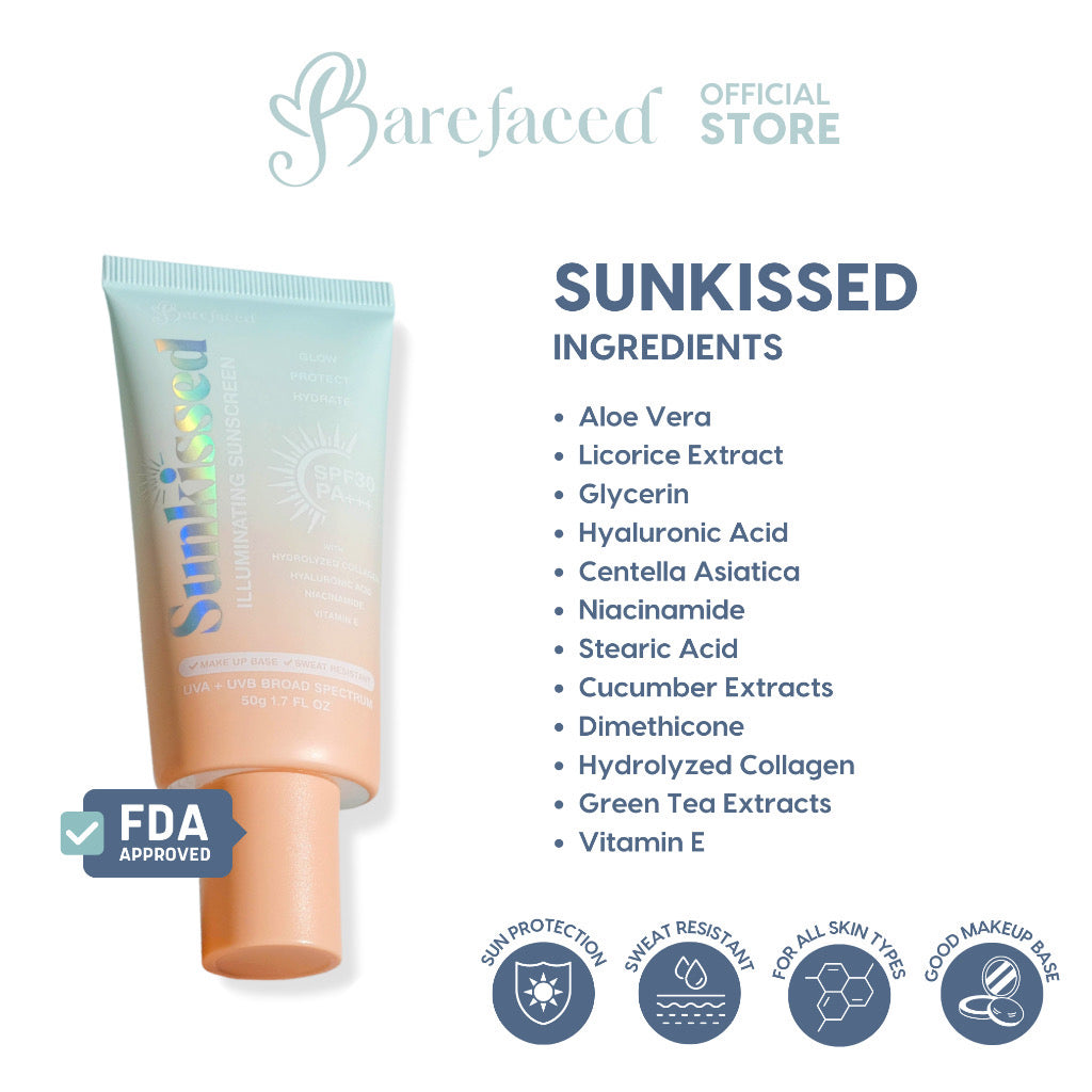 Barefaced Sunkissed Illuminating Sunscreen SPF50 PA+++ (50gm)
