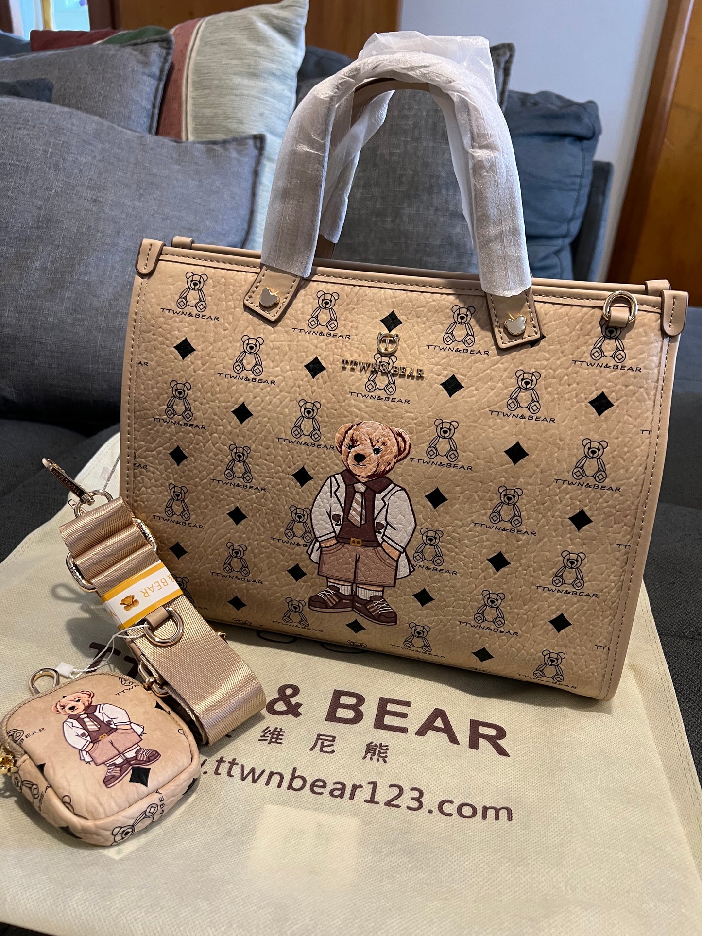 TTWN BEAR Medium Tote Bag with Sling