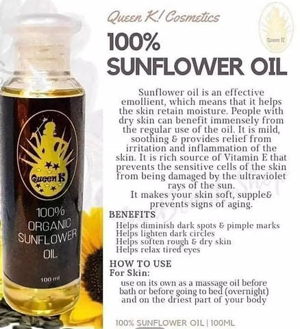 Queen K 100% Organic Sunflower Oil (100ml)