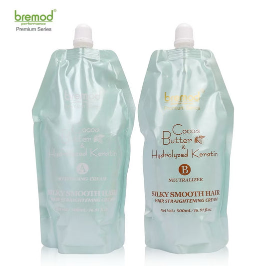 Bremod Premium Series Hair Straightening Rebonding Set (Best for Virgin Hair 500mlx2)