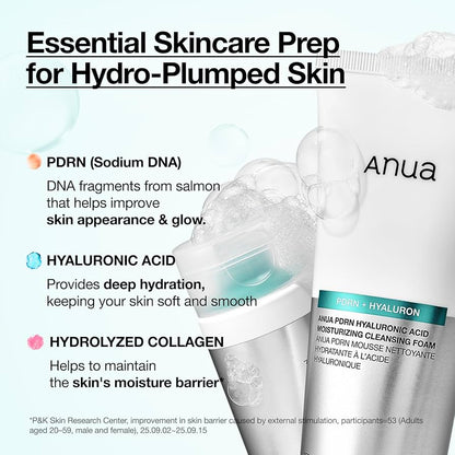 Anua PDRN Hyaluronic Acid Moisturizing Cleansing Foam (150ml)
