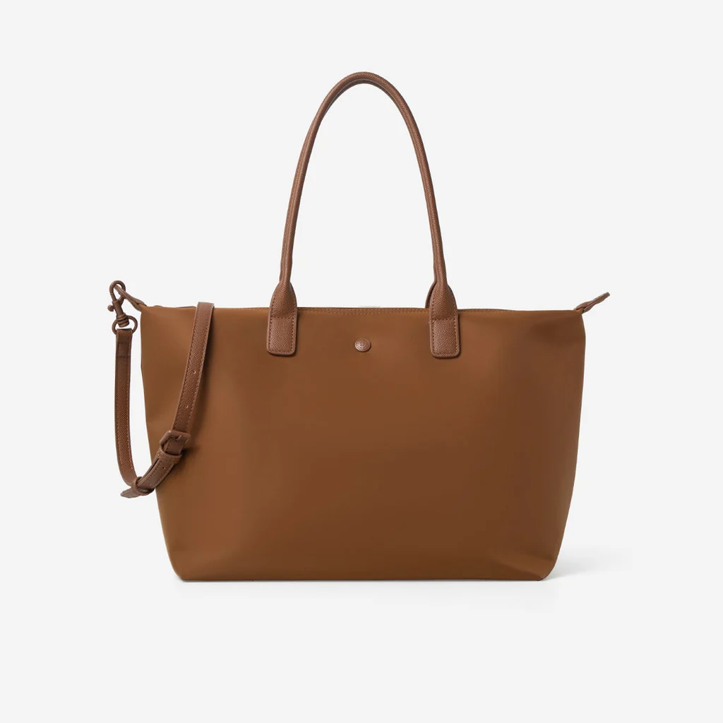 Christy Ng Dalton Nylon Tote Bag Coffee Brown Large