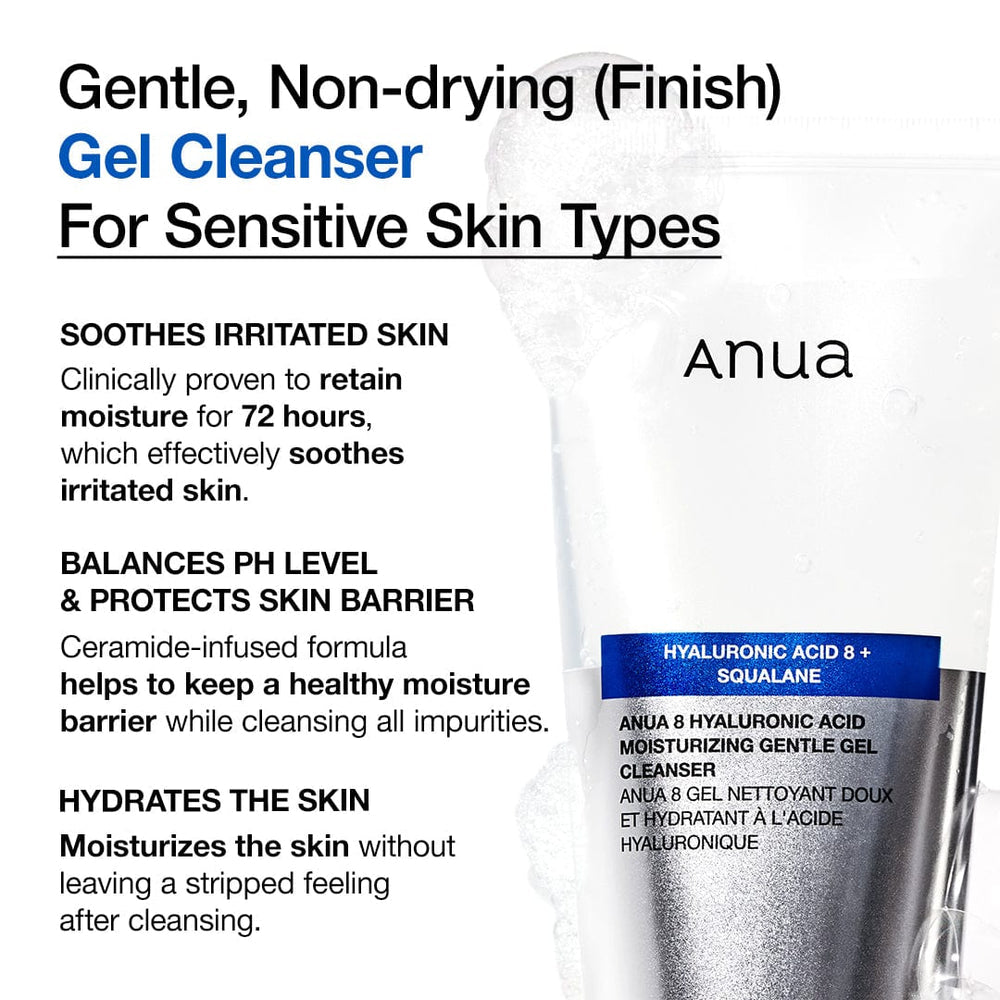 Anua Hyluronic Acid 8 + Squalane Gentle Gel Cleanser (150ml)
