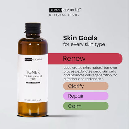 Dermorepubliq 2% Salicylic Acid (BHA) Deep Pore Care Toner (100ml)
