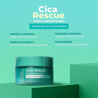 Luxe Organix Cica Rescue Gentle Brightening Derma Relief Moisturizer (50gm)