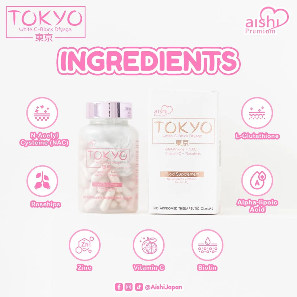 Aishi Tokyo White C-Block Dfyage (Premium Japan Glutathione)