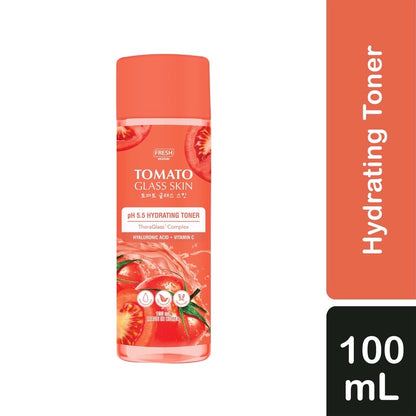 FRESH skinlab Tomato Glass Skin pH 5.5 Hydrating Toner with Hyluronic + Vitamin C (250ml)