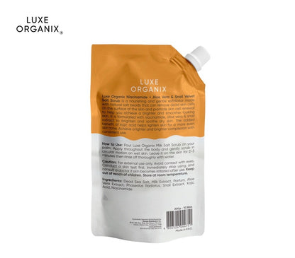 Luxe Organix Niacinamide + Aloe Vera & Snail Velvet Salt Scrub (300gms)