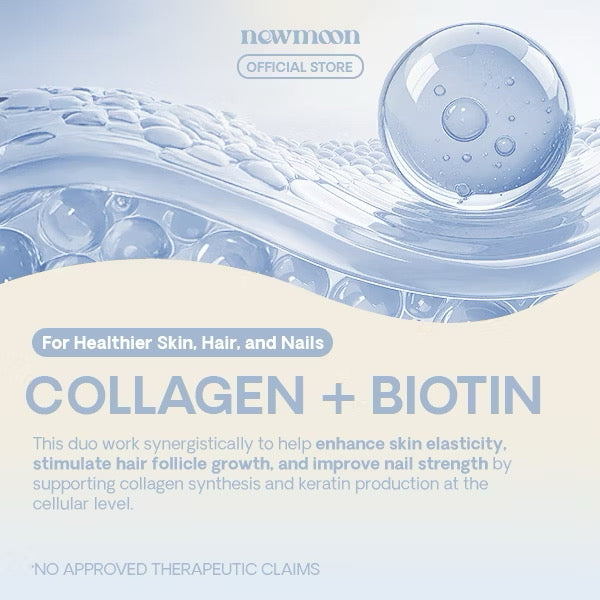 New Moon Bouncy Boost Collagen + Biotin 500mg (60caps)