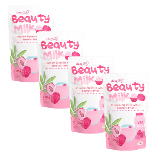 Dear Face Beauty Milk Lychee Swiss Stemcell Drink (Bundle of 4)