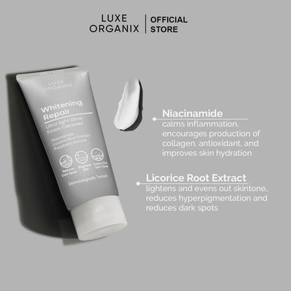 Luxe Organix Whitening Repair Ultra Light Glow Foam Cleanser (150ml)