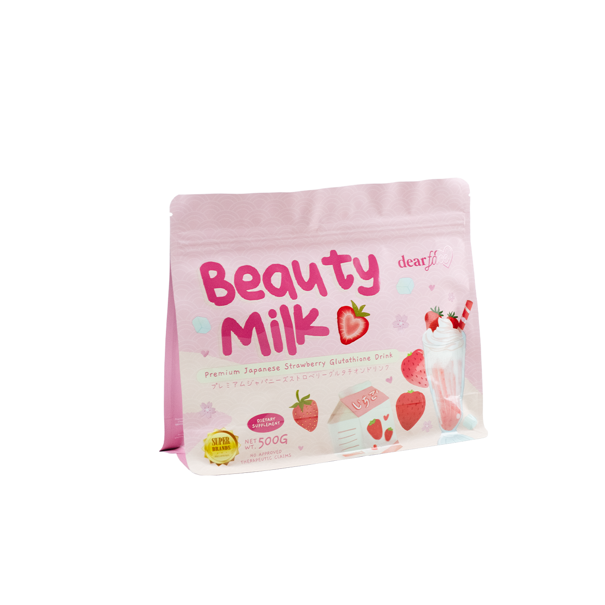 Dear Face Supersized Beauty Milk Strawberry Glutathione Collagen Drink (500gm)