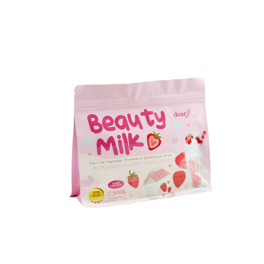 Dear Face Supersized Beauty Milk Strawberry Glutathione Collagen Drink (500gm)
