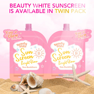 You Glow Babe Beauty White Sunscreen Bright Glow SPF 50 PA+++ (Twin Pack)