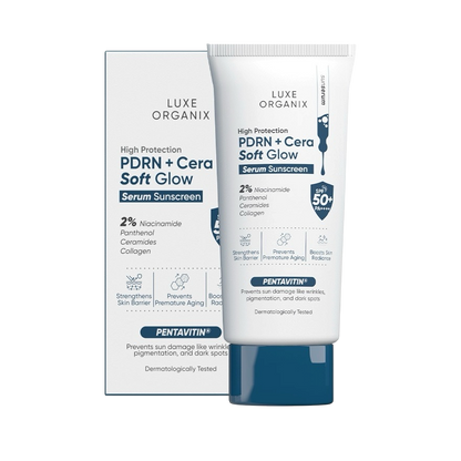 Luxe Organix High Protection PDRN + Cera Soft Glow Serum Sunscreen SPF50++++ (40ml)