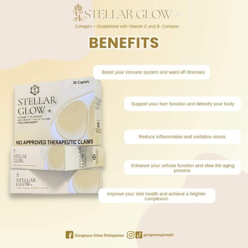 Stellar Glow Collagen + Gluta with Vit C & B-Complex (30caplets)