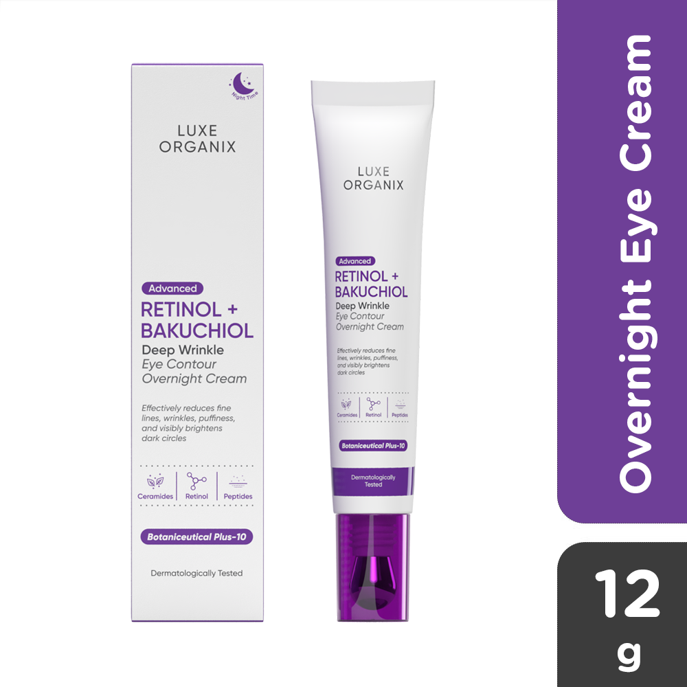 Luxe Organix Retinol + Bakuchiol Overnight Eye Cream (12gm)