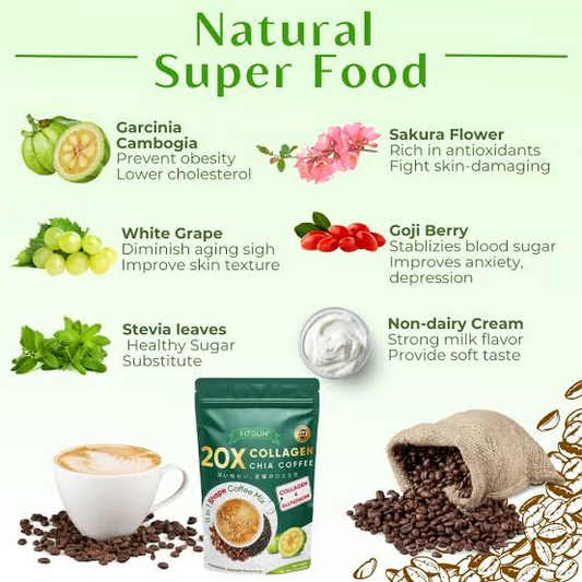 FITGUM 20X Collagen Chia Coffee